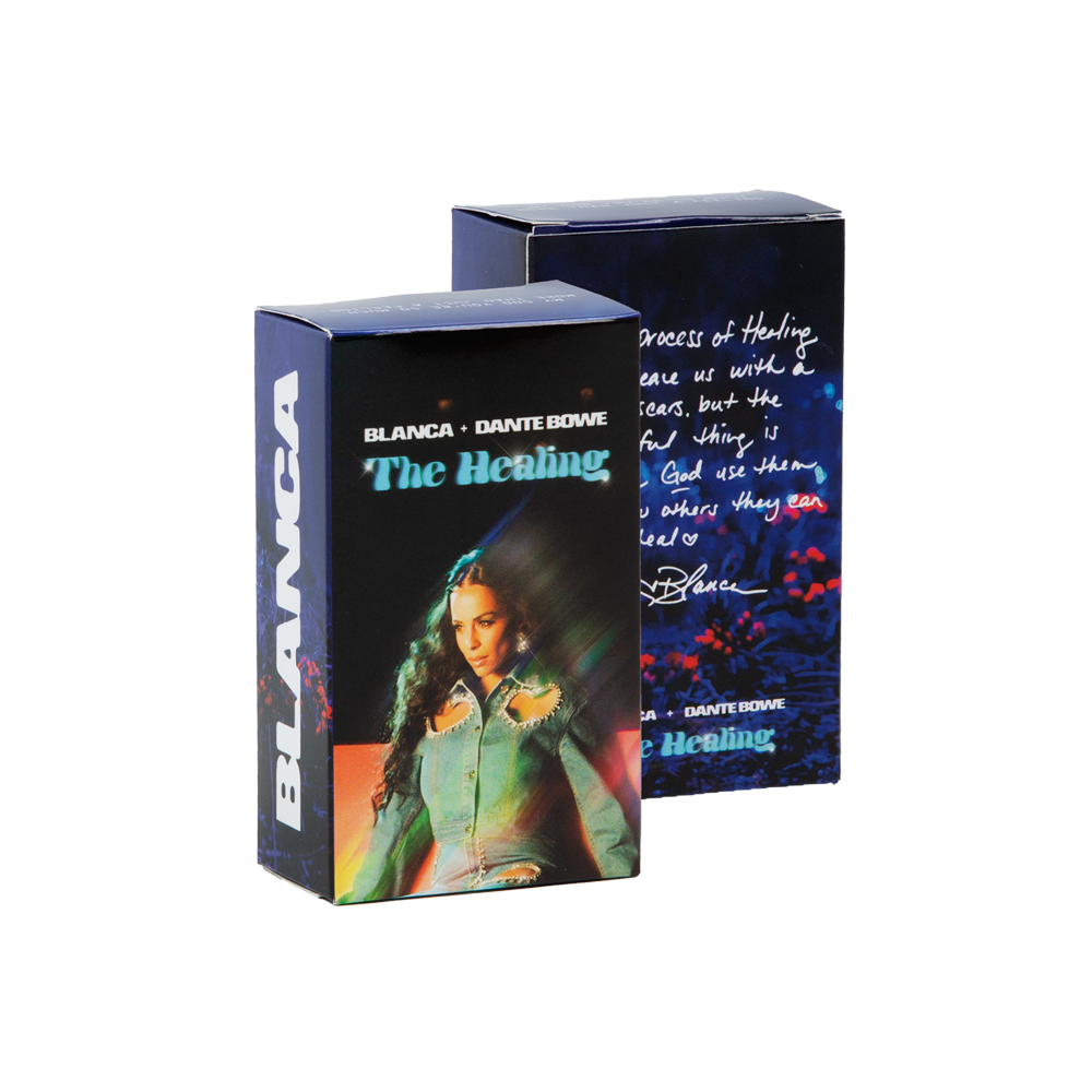 The Healing bandages box front and back Blanca