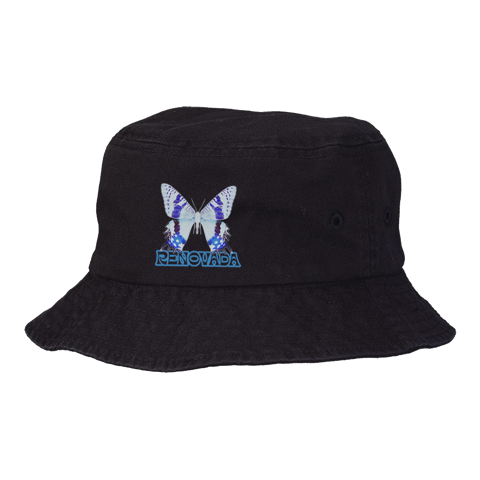 Renovada butterfly black bucket hat Blanca